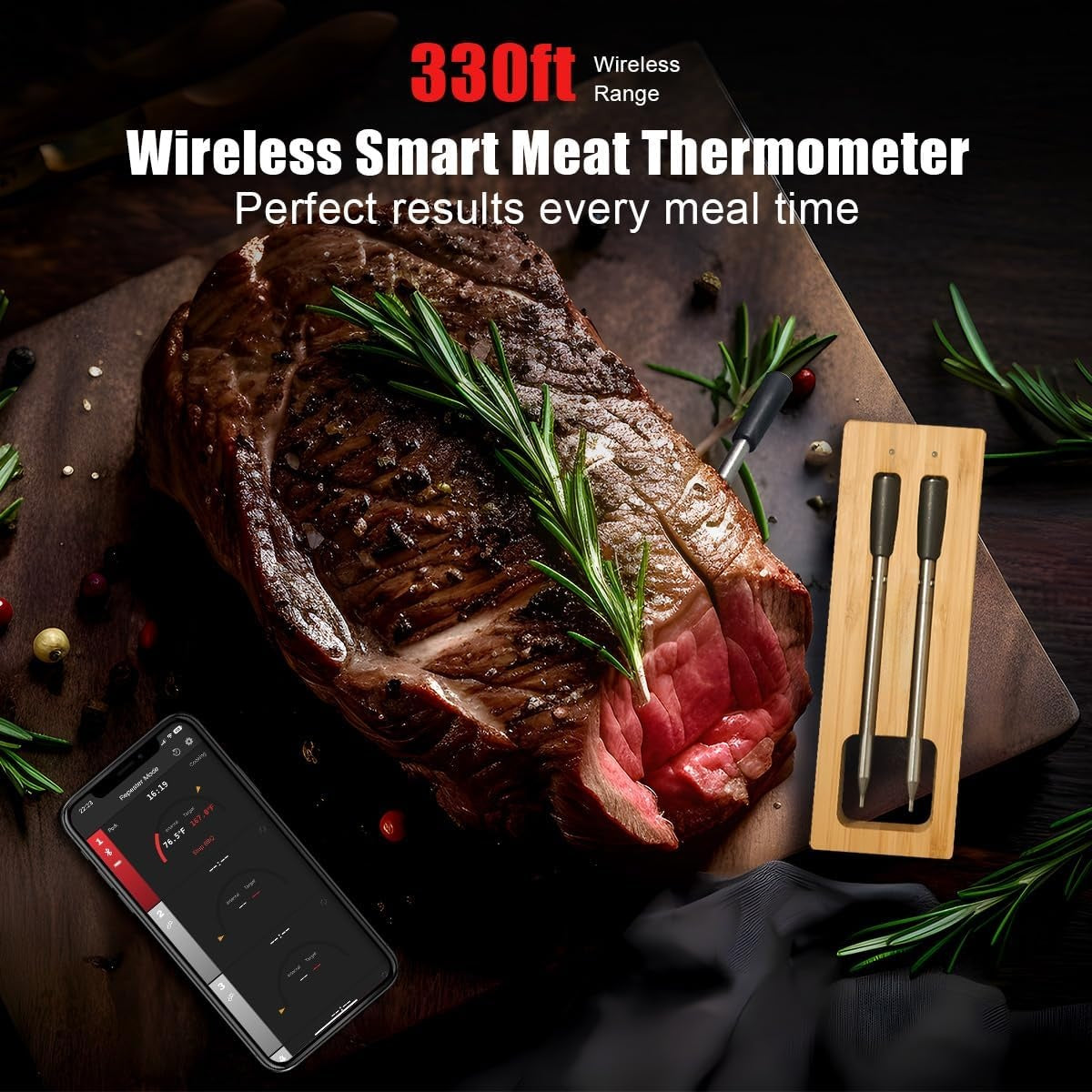 🔥Dual Probe Grill Beast💥 IP67 Waterproof & 1000°F Heatproof⚡ Bluetooth Smart Alerts🌪️ 10-in-1 BBQ/Oven/Smoker Kit | TikTok's #1 Meat Hero 🔥Dual Probe Grill Beast💥 IP67 Waterproof & 1000°F Heatproof⚡ Bluetooth Smart Alerts🌪️ 10-in-1 BBQ/Oven/Smoker Kit | TikTok's #1 Meat Hero